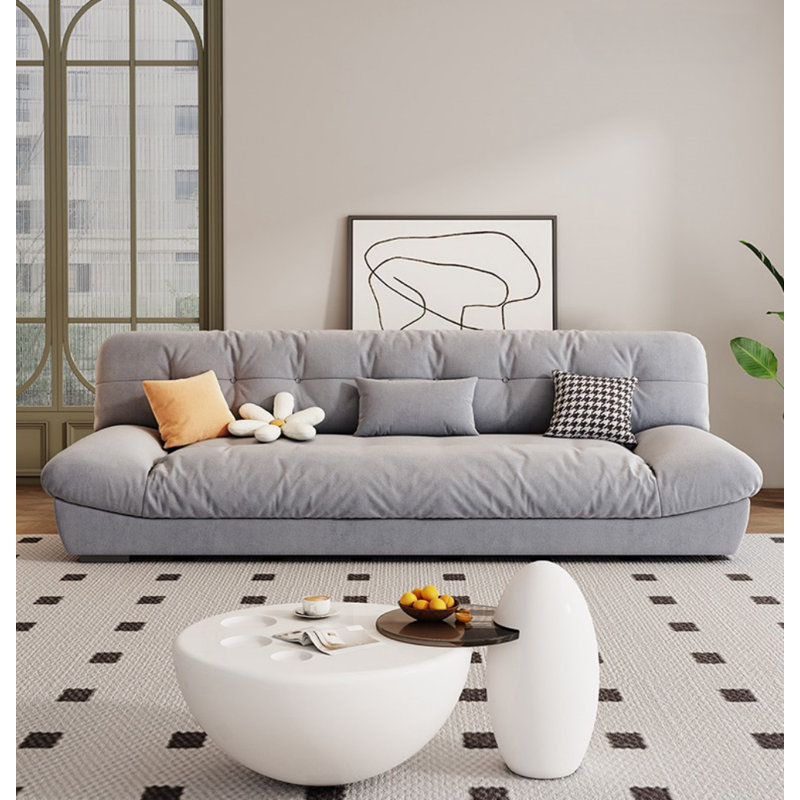 Canapé simple en tissu décontracté, 3, Gris, H 27,5 po x l 82,6 po x P 41,3 po