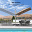 Parasol en taupe décalé carré en aluminium 10 pi avec rotation de 360 ° Rishav-814052389
