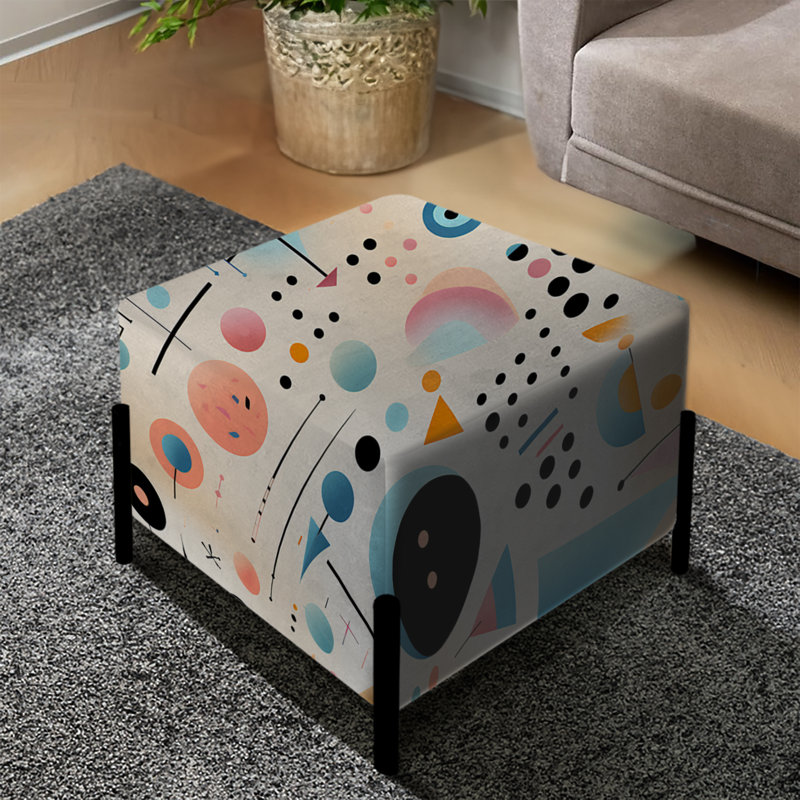 Multicolore éclectique géométrique diversifié - Repose-pieds éclectique carré