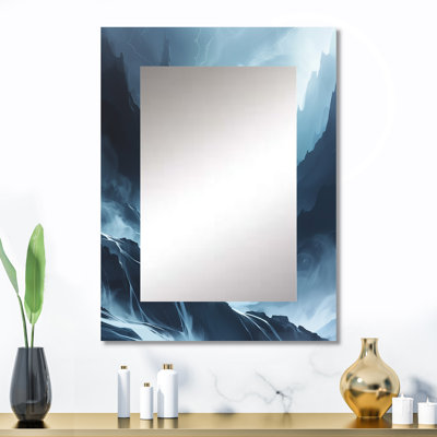 Hiver falaises sauvages explorateur - grand miroir mural montagnes, miroir unique traditionnel, impression sur métal