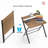 Folding Desk No Assembly Required Small Size, 2-Tier Foldable Computer Desk With Shelf For Home Office, Space Saving Portable Laptop Study Foldable Table For Small Spaces