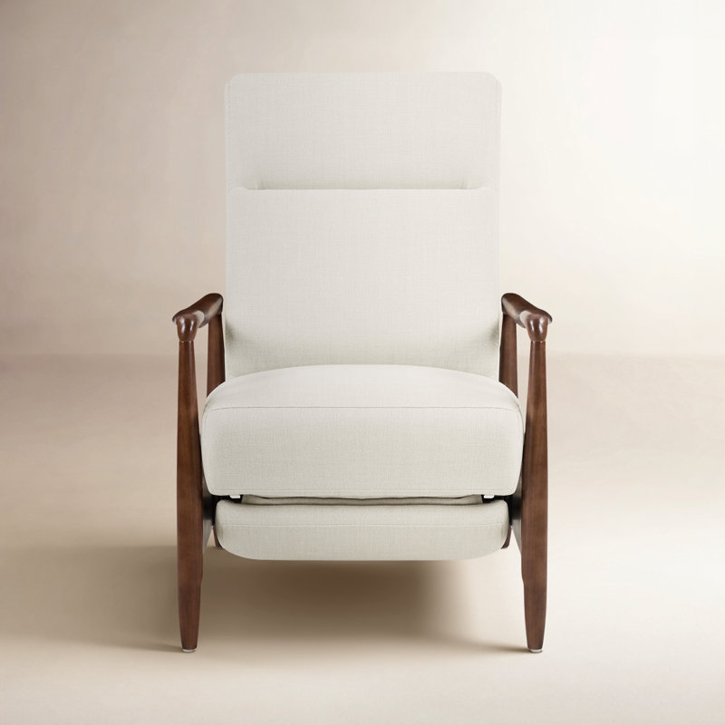 Beckett Upholstered Manual Recliner Armchair, Effie Linen Performance Linen