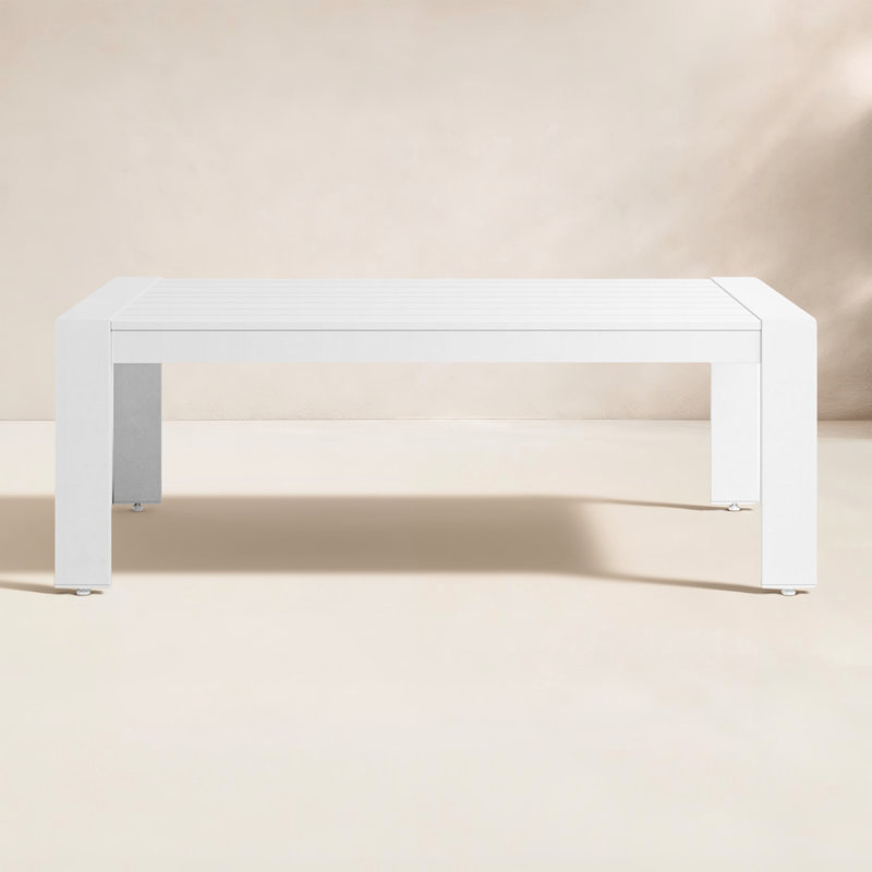Table de patio rectangulaire en aluminium l 47 po Jayton , Blanc