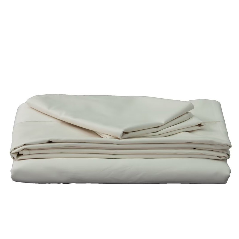 Ivory Twin Cotton Sateen 400 Thread Count Sheet Set