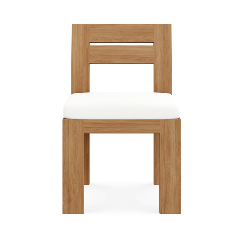 Beja Outdoor Teak Dining Side Chair, White