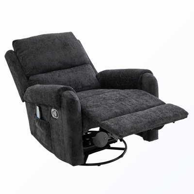 Swivel Manual Recliner with Side Storage Pocket
