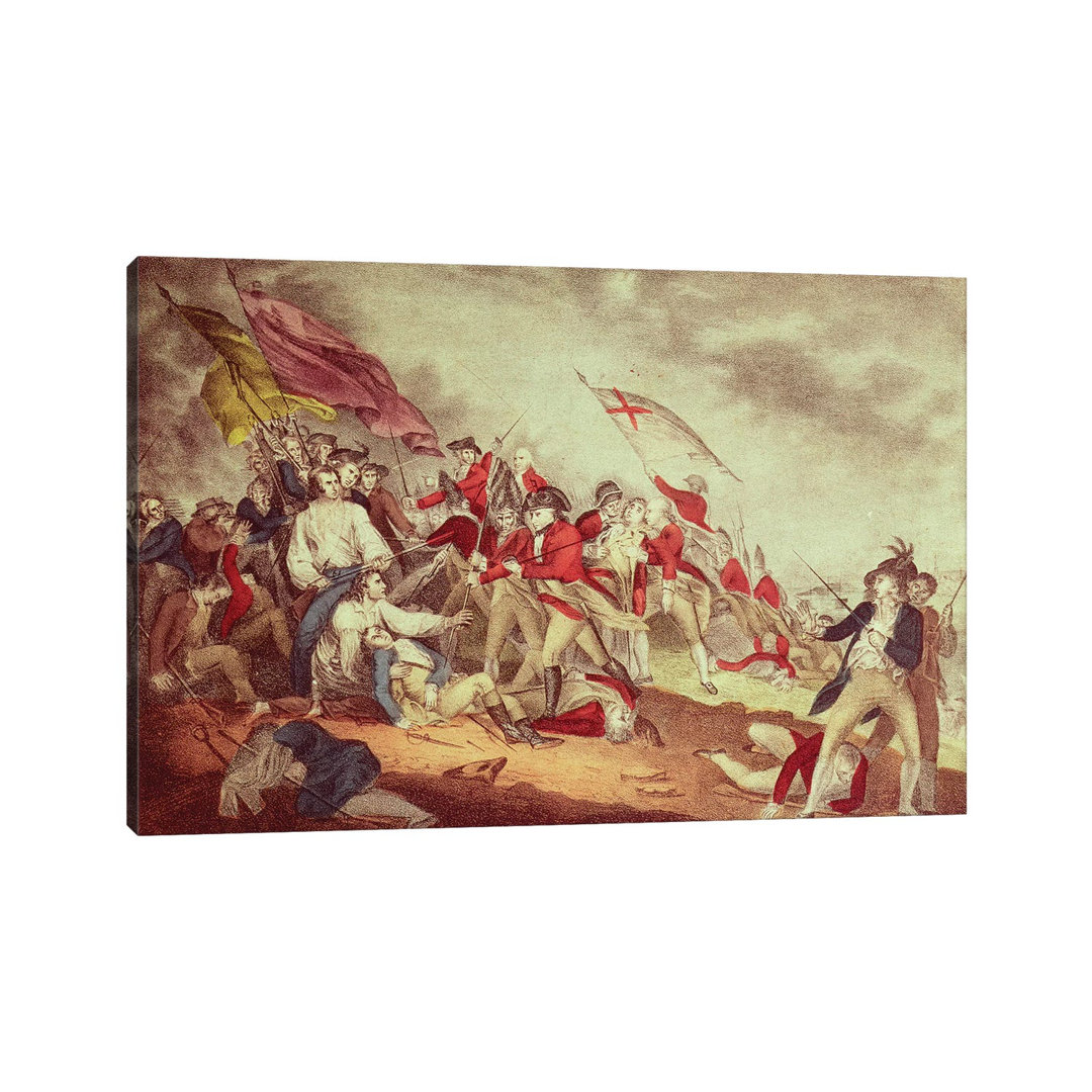 Battle At Bunker's Hill von Currier & Ives - Galerie-umwickelte Leinwand Giclée auf Leinwand