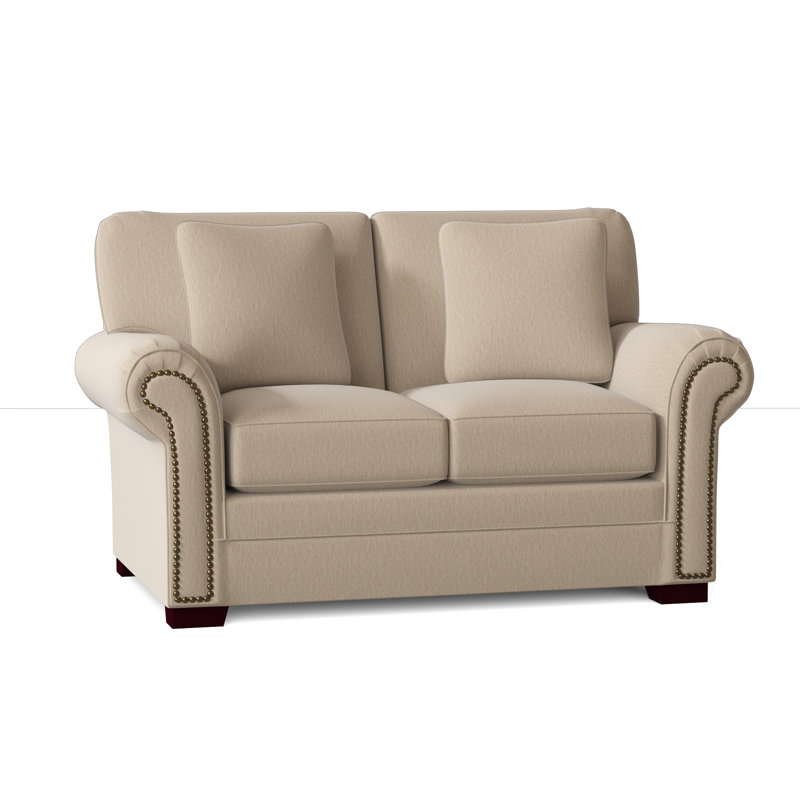 Adrena Loveseat, Tweetie 10 Beige Performance Velvet, Light Brass, No