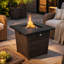Table de foyer d'extérieur au propane 50000 BTU avec base carrée en acier et flamme réglable
