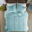 Édredon en fausse fourrure double / grand - bleu sarcelle, 2 taies décoratives chaudes grand format assorties-117422079