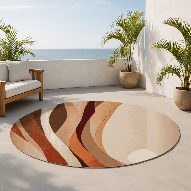 Tapis intérieur et extérieur Sandstone Harmony, Rond 5 pi