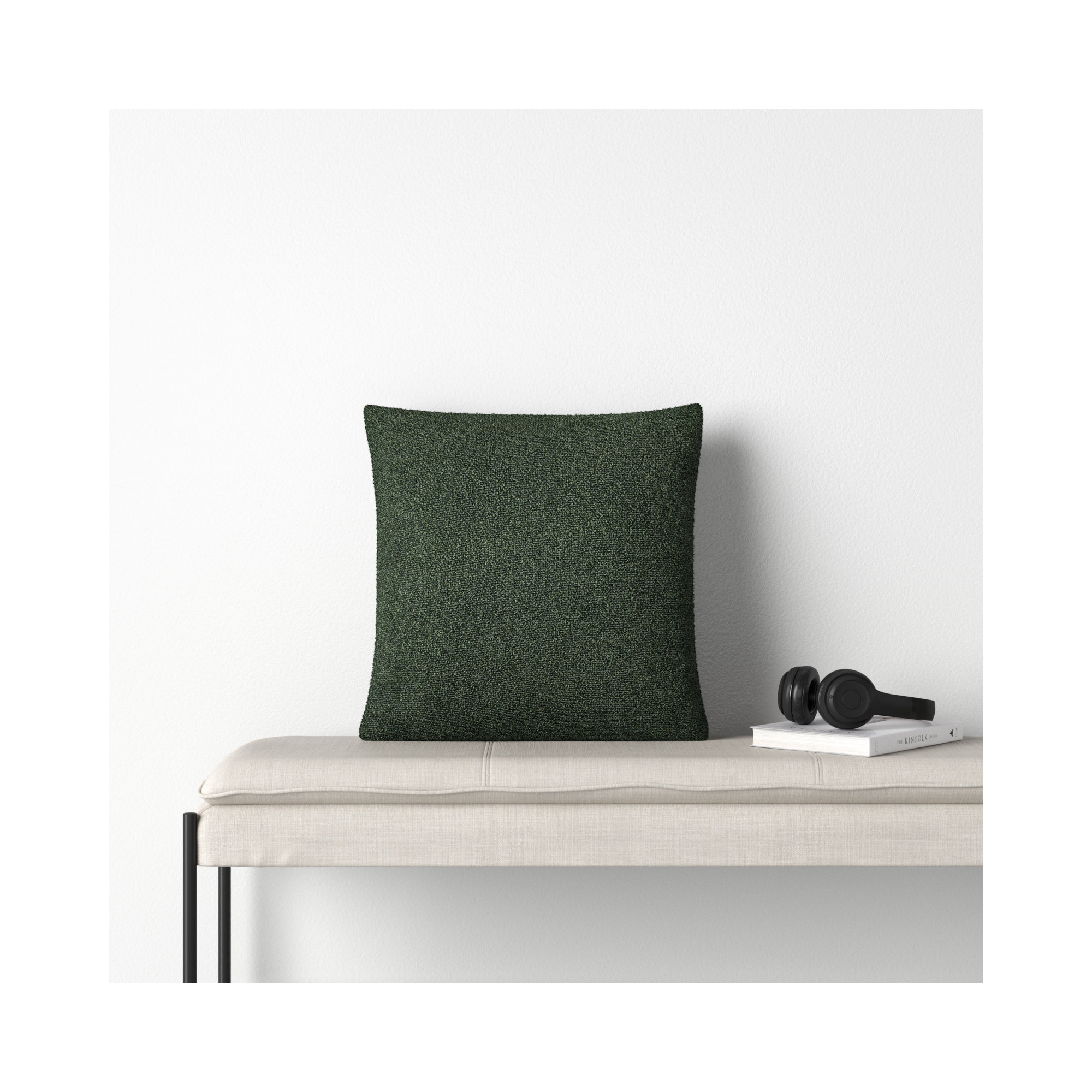 Amalfi Boucle Throw Pillow, 20" x 20", Green, Down