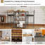 Ensemble de table et de chaises gain de place 3 pièces, brun vintage, 2 chaises avec coussins en PU, 3 étagères de rangement