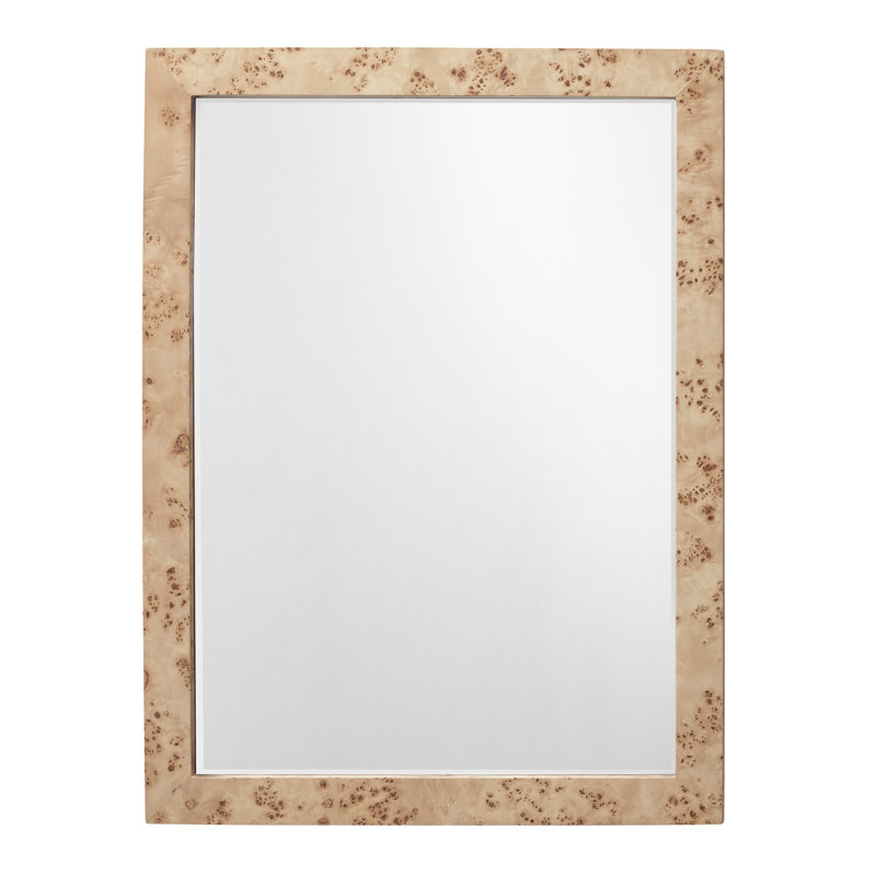 Chandler Solid And Engineered Wood Flat Wall Mirror, Natural