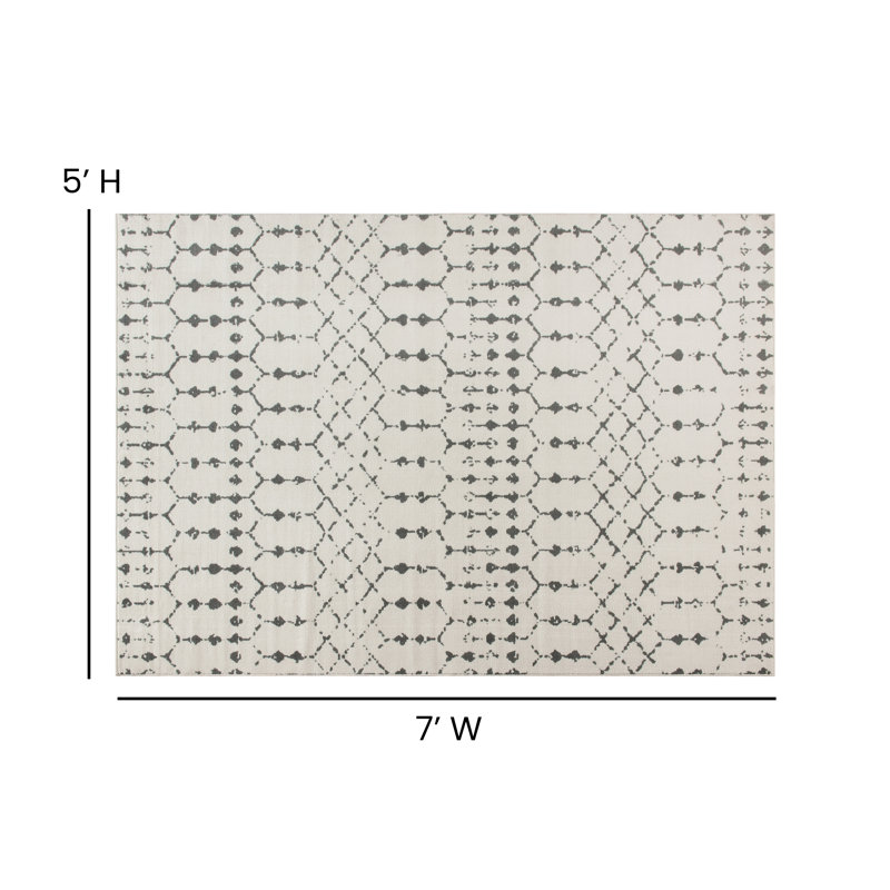 Geometric Indoor Rug, Rectangle 5' x 7'