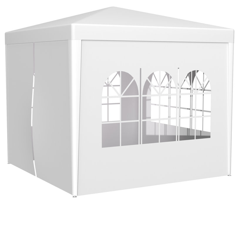 100 pieds carrés Pi. Tente d'extérieur pour l'extérieur - auvent de 10 pi x 10 pi avec fixation autoagrippante, White