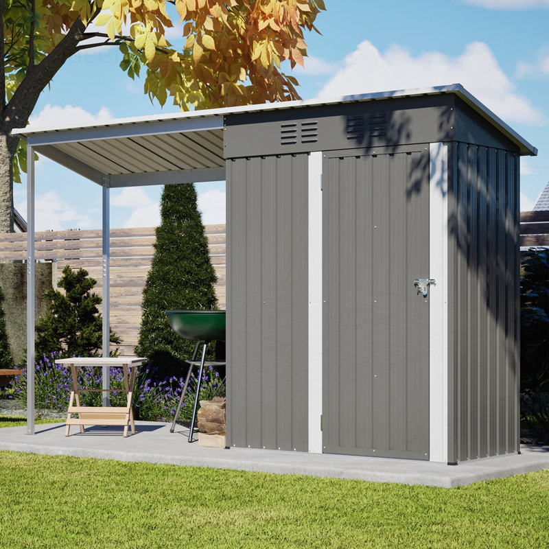Ensemble de remise et abri de jardin en acier galvanisé durable 5 x 3 pi