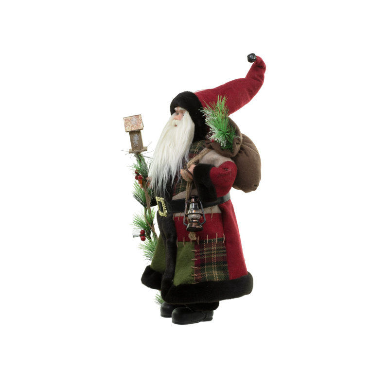 Père Noël debout sur la forêt, Rouge