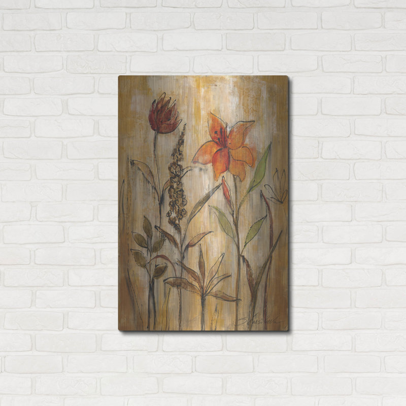 Art mural en métal luxueux «Aquarelle Garden 2» par Silvia Vassileva, 24 po x 36 po
