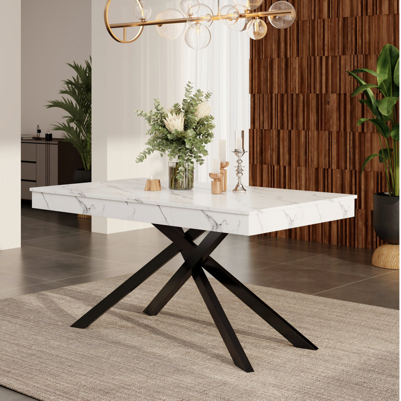 180 cm Extendable Rectangular Dining Table, White