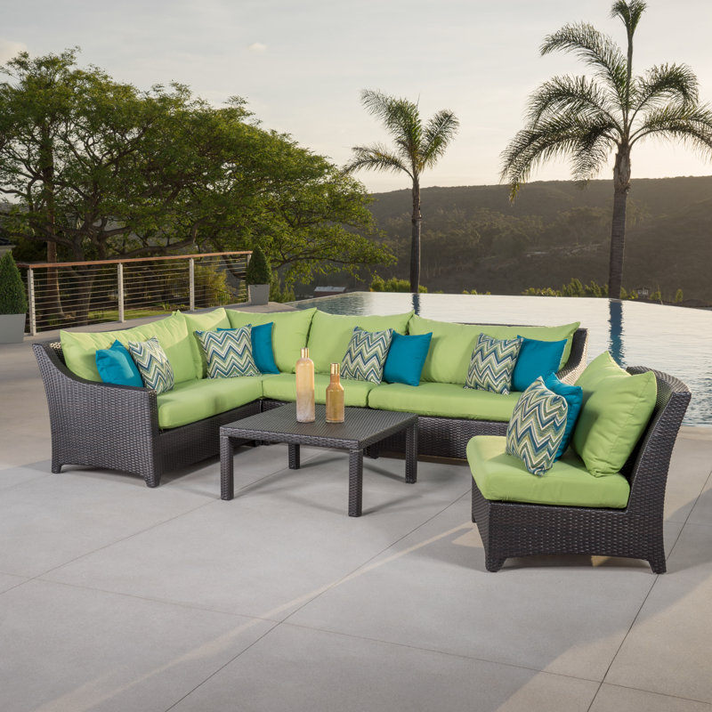 Deco 6 Piece Setting Group with Cushions, Canvas Ginkgo Sunbrella® Canvas