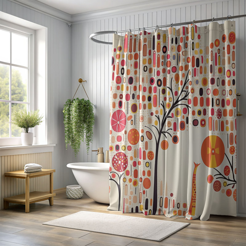 Ethnic Folk Patterns - Premium Shower Curtain, 74"H x 71"W