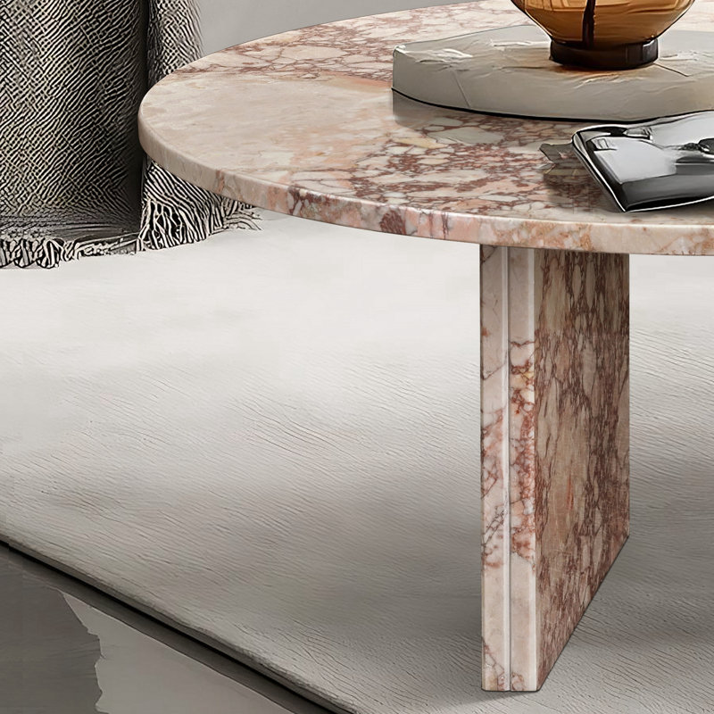 Table basse en marbre naturel rose, petite table et table de salon
