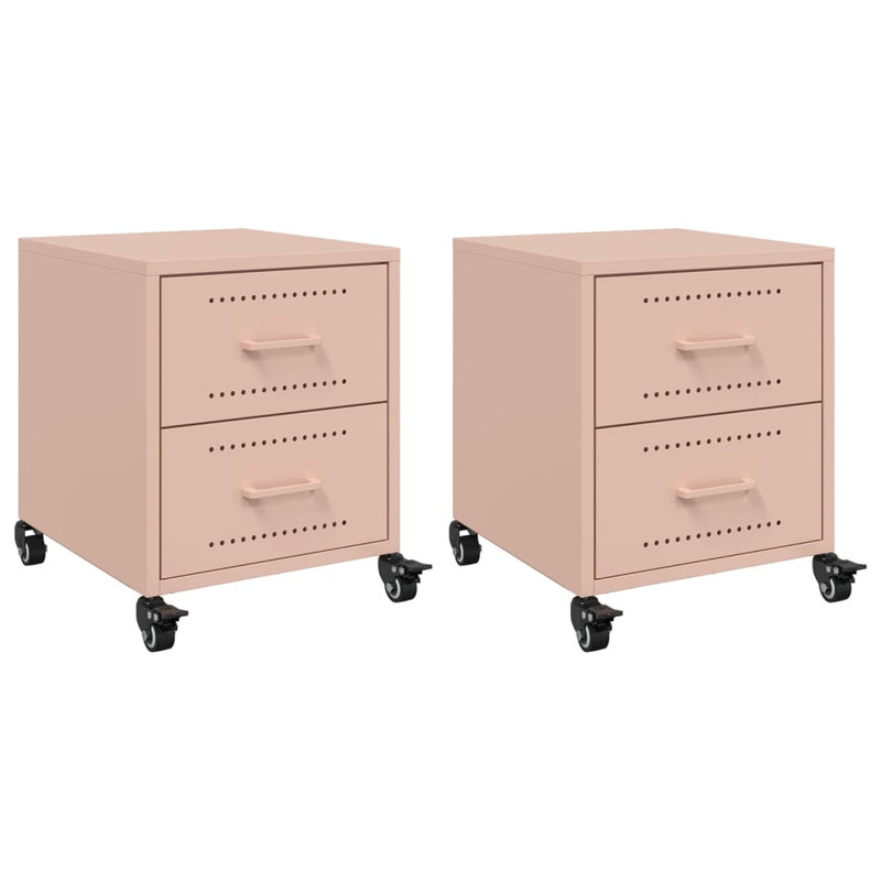 Anadalay 36cm W Steel Bedside Table, Pink