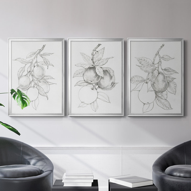 Branche de fruitier I, toile encadrée de qualité supérieure - prête à être accrochée, H 24,5 po x l 37 po x P 2,5 po