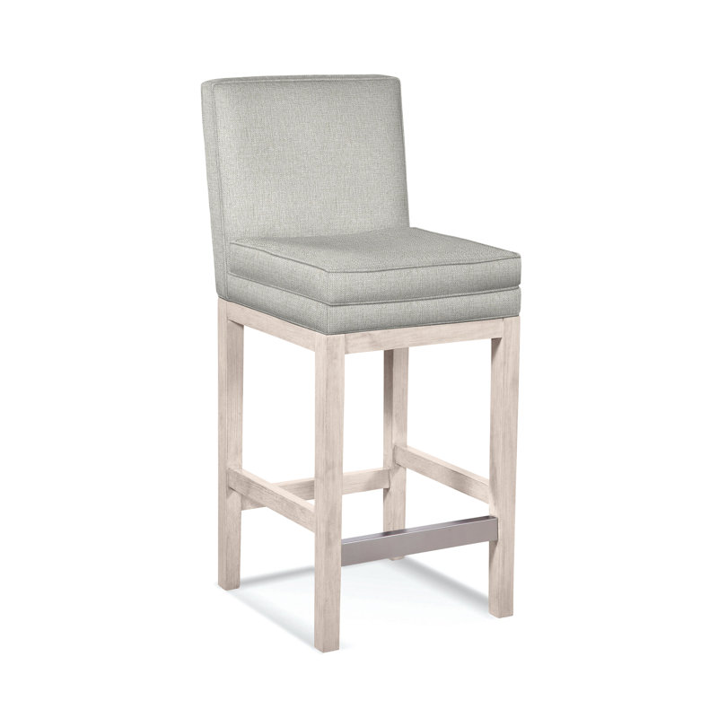 Upholstered Stool, Gray Sugar Performance; 0863-84, Bisque Finish