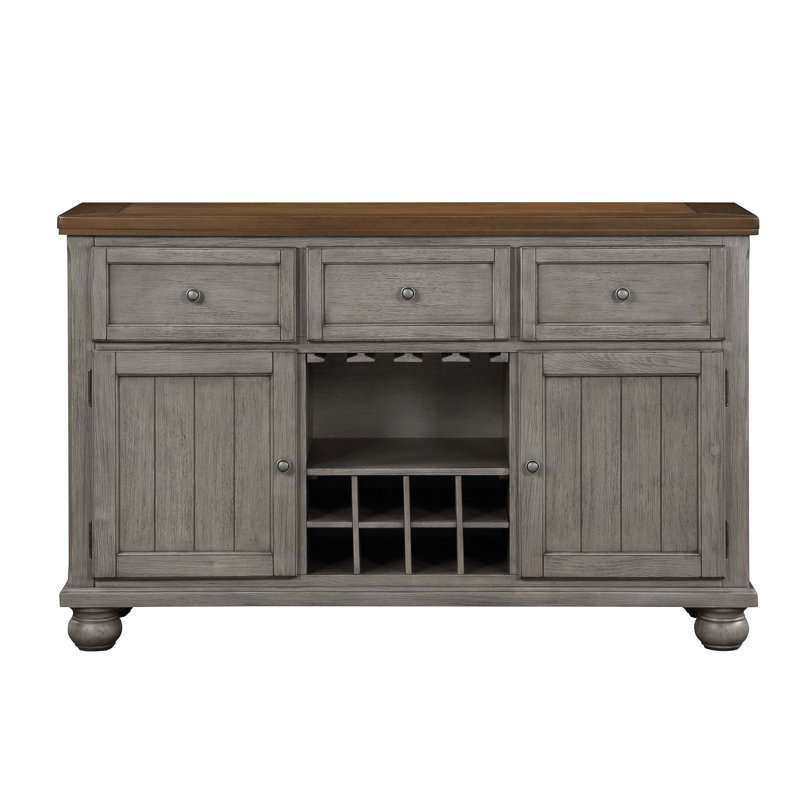 Armoire d'appoint avec tiroir, Brun / Gris