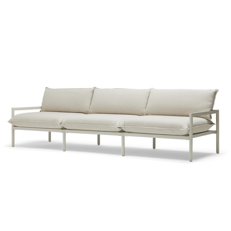 105'' Wide Outdoor Reversible Patio Sofa with Sunbrella Cushions, Putty