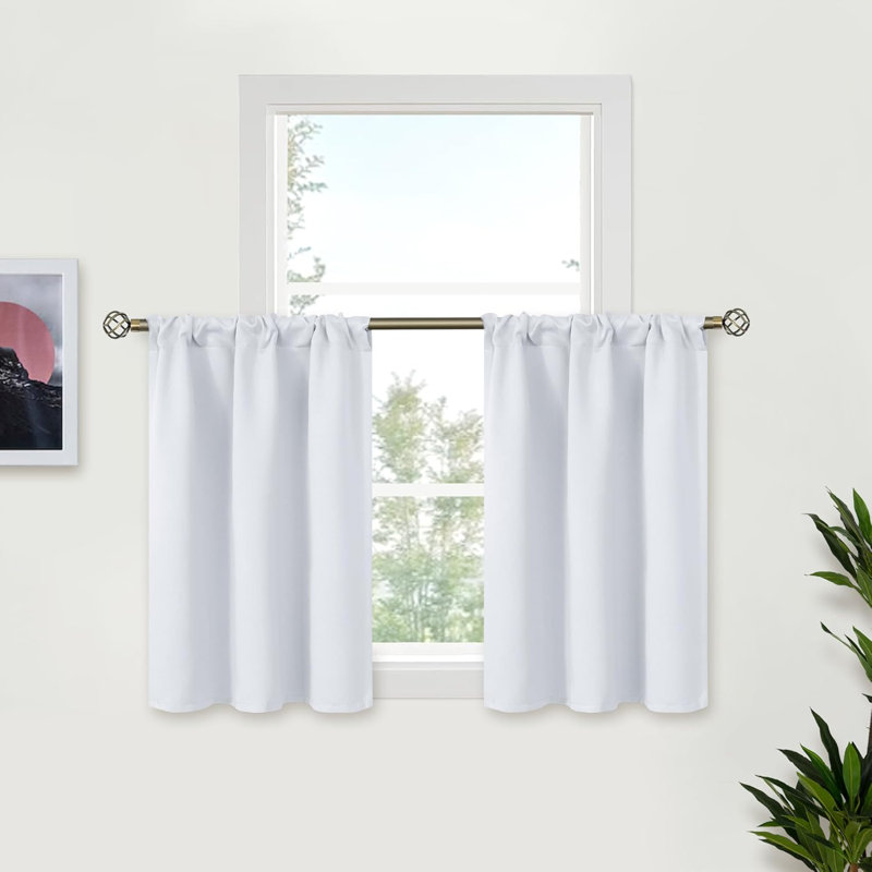 29x36" Greyish White Half Window Curtains