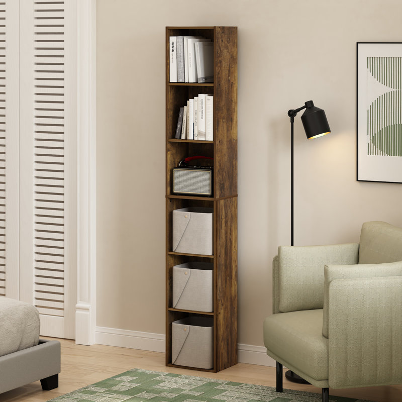 Wrought Studio? Chontel 6-Tier Open Shelf Bookcase, Amber Pine