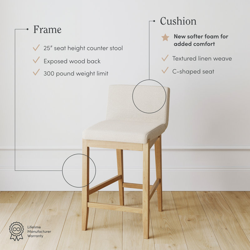 Upholstered Wooden Stool