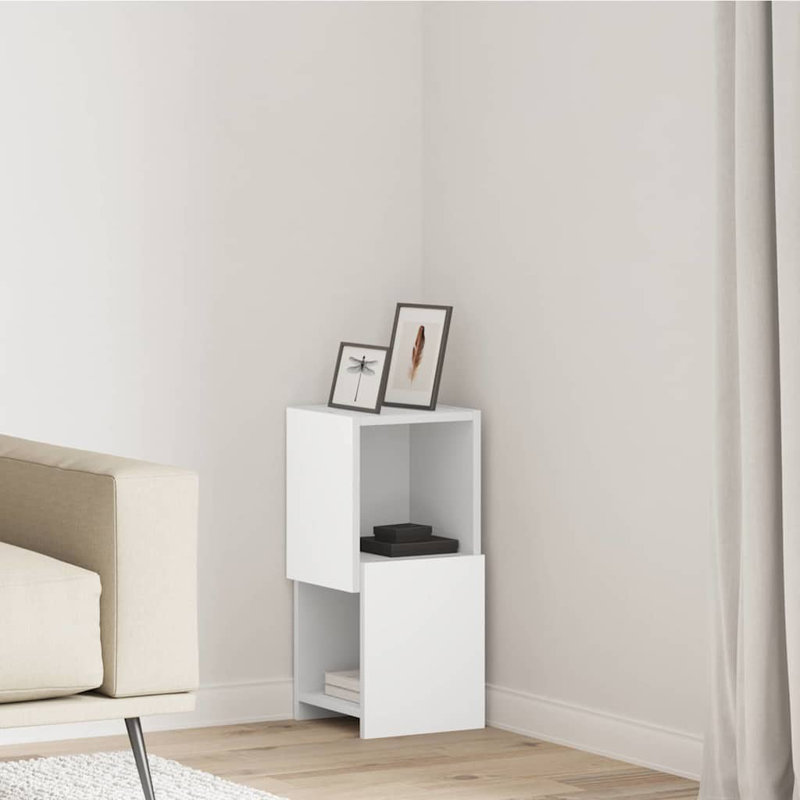 Corner Accent Chest, 55cm H x 25.5cm W x 25cm D, White