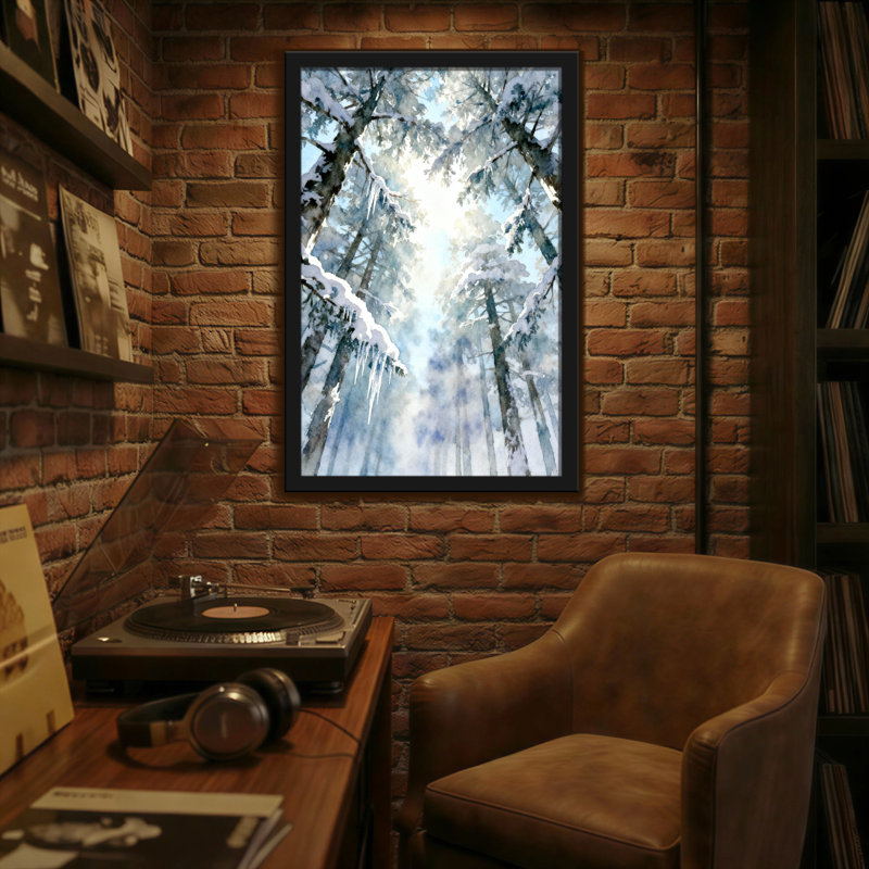 Animaux, arbres enneigé, paysage d'hiver, H 18 po x l 12 po