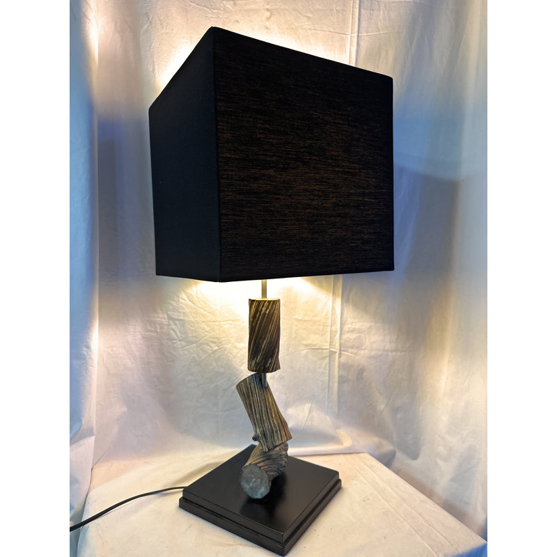  3 lampes de table en bois