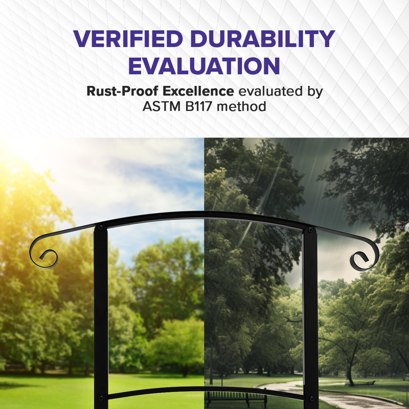 Bme 3-4 Step Curved Handrails For Outside Steps, Porch Railing, With Installation Kit, 3.4 ft. H x 3.4 ft. W