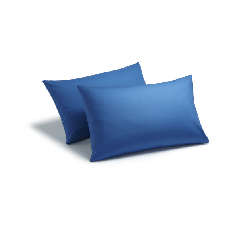 Izyan Cotton Blend Standard Pillow Case, Mid Blue