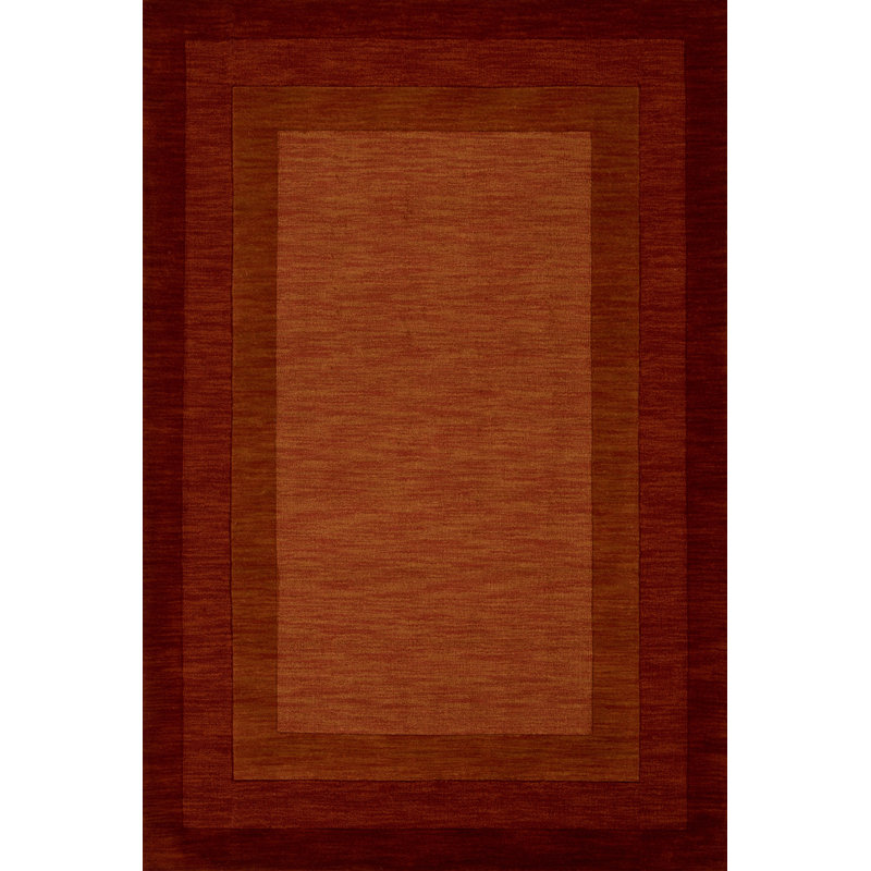 Tapis rouge en laine touffeté à la main Keifer, Rectangle 3 pi 6 po x 5 pi 6 po