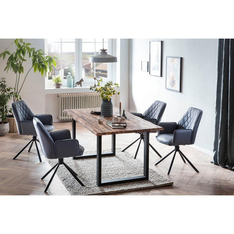 Mandy 51cm H Microfibre Upholstered Metal Accent, Grey/Brown/Blue
