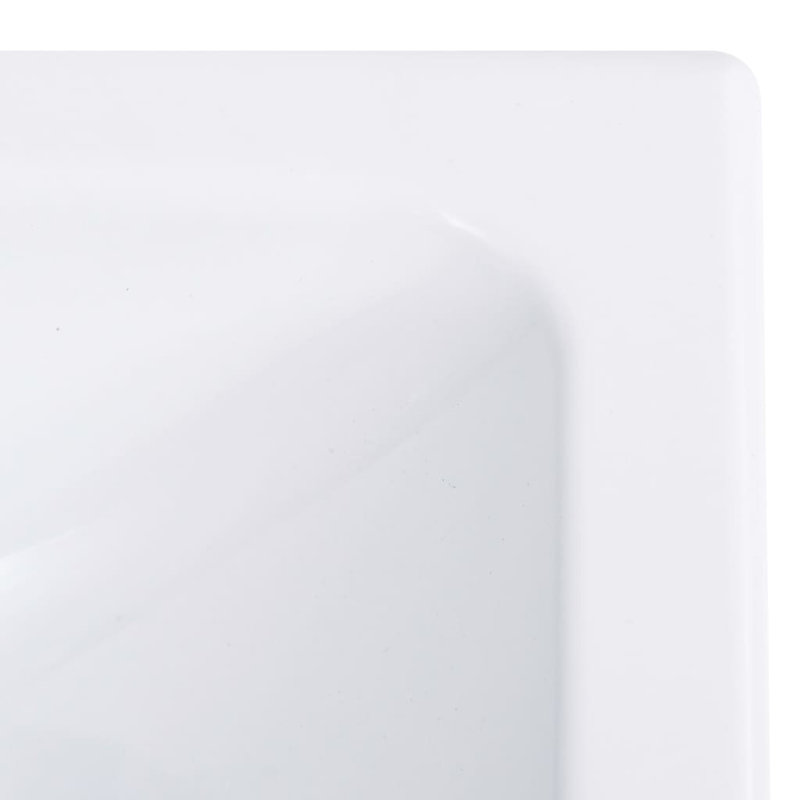 White SMC Rectangular Bathroom Wash Basin with Faucet Hole