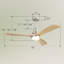 Ventilateur de plafond 52 pouces avec moteur à courant continu réversible à 3 vitesses et 3 lumières à DEL à intensité variable pour la chambre à coucher