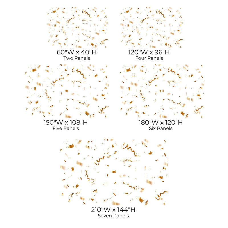 Papier peint de qualité supérieure - Célébration des confettis dorés, L 96 po x l 120 po