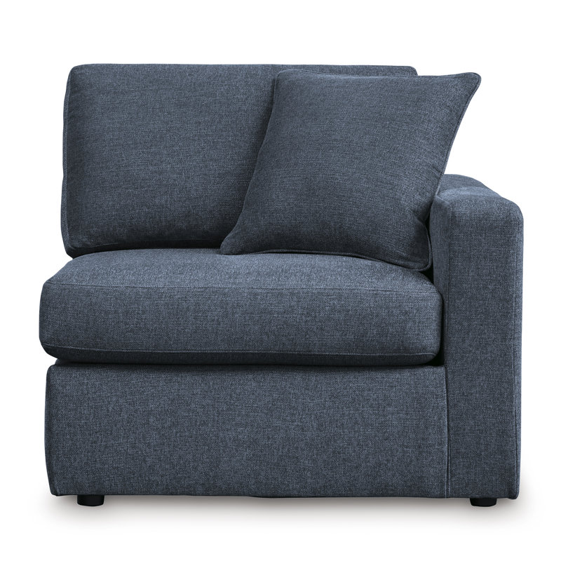 Braintree 7-Piece Sectional With Audio Console, Blue Polyester
