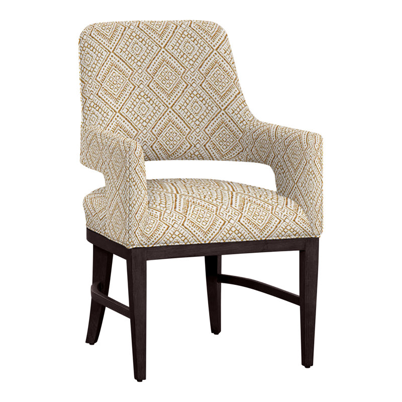Chaise avec accoudoirs Josie, Perigold Iguazu chameau, Espresso