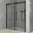 60 In. W X 72 In. H Sliding Semi-Frameless Shower Door In Matte Black Finish With Clear Tempered Glass