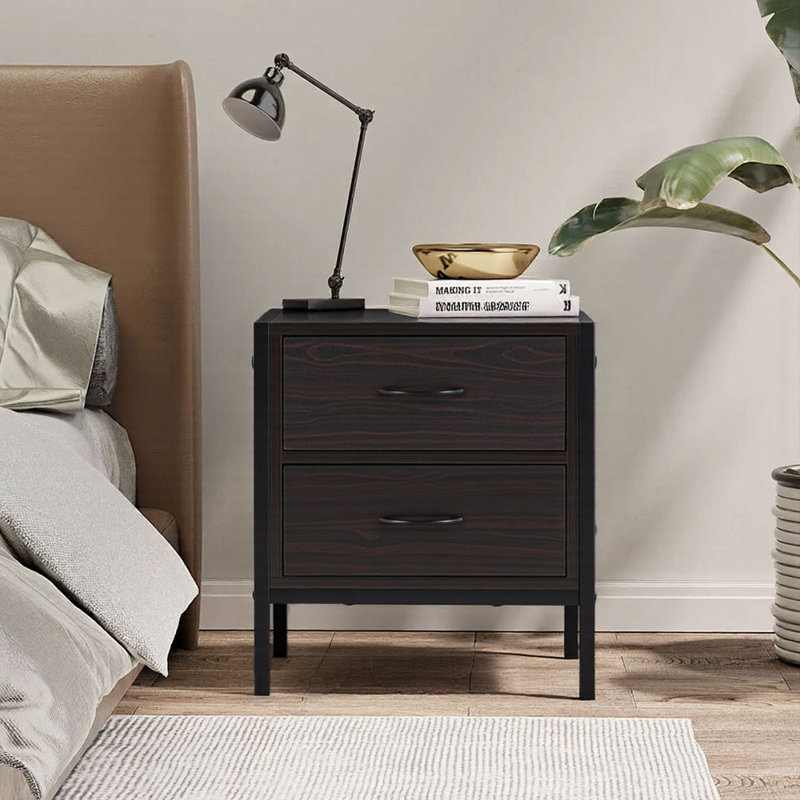 44cm W Chipboard, Iron Bedside Table