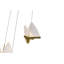 Lustre 3 lumières DEL en laiton teinté avec pendentifs papillon-158406248-158406253